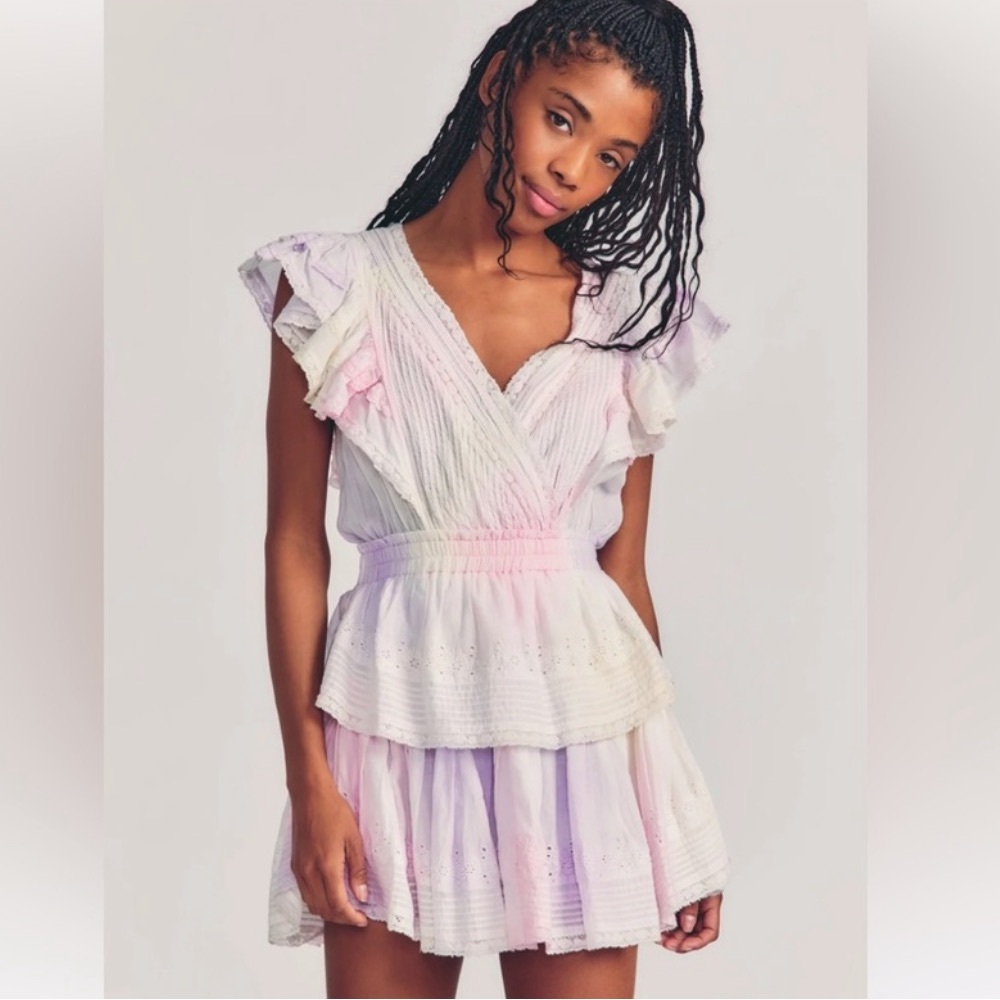 LoveShack Fancy Gwen Mini Dress Tie Dyed.